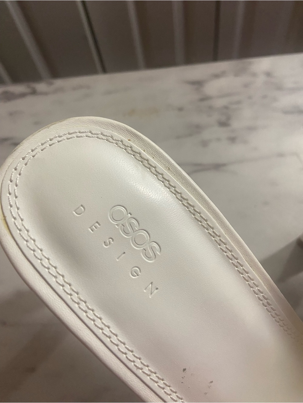 ASOS Cream Open-Toe Mule Heels - Picture 5 of 5